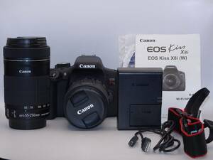 【オススメ】Canon デジタル一眼レフカメラ EOS Kiss X8i ダブルズームキット EF-S18-55mm/EF-S55-250mm 付属 EOSKISSX8I-WKIT