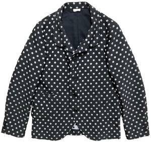 コムデギャルソン オム プリュス COMME des GARCONS HOMME PLUS AD2012 ドット柄 ワイドカットジャケット XS ブラック ホワイト