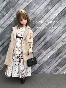 ＊Soran＊ リカちゃん　ピュアニーモ　ハンドメイド　２２cm お洋服セット　スプリングコート　ワンピース　バッグ