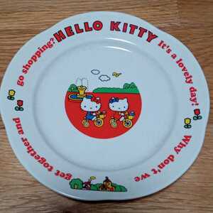ハローキティ　キティ＆ミミィ　自転車　小皿　デザートプレート　2004年