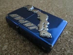 ZIPPO 『JAPAN 日本 地図 青』2009年9月製造 ブルー オイルライター ジッポ 廃版激レア