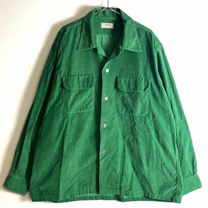 【ビッグサイズ】50s ARROW オープンカラー コーデュロイシャツ グリーン
