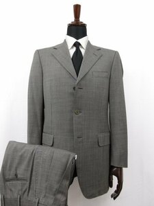 【カナーリ CANALI】 ウール素材 シングル3ボタン スーツ (メンズ) size46-6R グレー×ブラック 織柄 イタリア製 ■27RMS7772