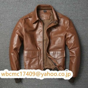 フライトジャケット A-2 キャメルブラウン サイズ選択可 XL(40) カウハイド TYPE ボマーボンバー 人気美品 レザー 30\