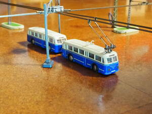 W.GERMANY VINTAGE TOY EHEIM TROLLEY BUS　西ドイツ製　トロリーバス　HO ジオラマ　メルクリンパーツ+東欧？ＺＩＸミニカー６台