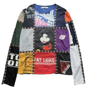 2002AW NUMBER (N)INE ”NOWEARE MAN” patchwork top Y2K archive ジョージ期 パッチワーク ミッキー サイズ2