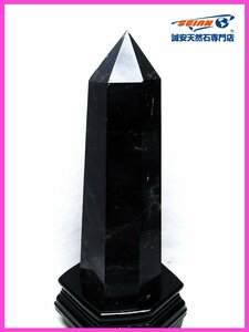 誠安◆1.8Kgモリオン 純天然 黒水晶 六角柱[T43-7723]