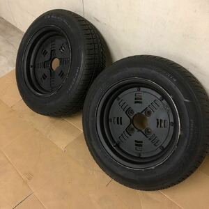 メーカー不明ホイール2本 185/65R14タイヤ付きS13シルビアAE86ハチロク中古品格安スタート売り切ります ドリフトに！深リム 旧車 4H