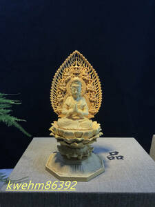 開運厄除 普賢菩薩 真言密教 仏教工芸品 仏師で仕上げ品 木彫仏像 極上品