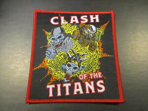 CLASH OF THE TITANS 刺繍パッチ ワッペン slayer megadeth testament 赤枠 / Suicidal Tendencies Alice in Chains metallica motorhead