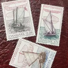52516セール現品限り　外国切手未使用　デンマーク発行凹版ヨット3種揃