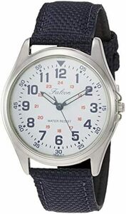 ホワイト Q&Q 腕時計 アナログ シチズン 防水 革ベルト ホワイトネイビー QB38-314 メンズ ホワイト