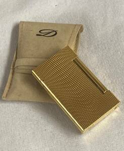 １円スタート！S.T.Dupont エス テー デュポン ガスライター・ゴールド　デュポンコレクション　高級喫煙具