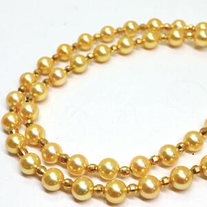 《K18(750) アコヤ本真珠ネックレス》M 15.3g 約5.5-6.0mm珠 約40cm pearl necklace ジュエリー jewelry EA8/EB0