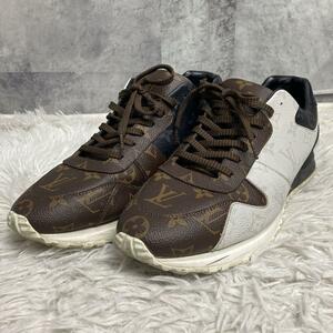 美品 ルイヴィトン LOUIS VUITTON スニーカー ランアウェイモデル モノグラム マルチカラー 28サイズ ９サイズ メンズ 黒×茶