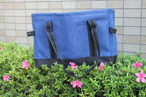 レジカゴ用バッグ エコバッグ　保温保冷ショッピングバッグ折りたたみ袋ブルー