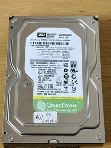 AVコマンド対応 WDC SATA 3.5インチHDD SATA 500GB WD5000AVDS-63U7B1