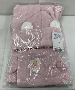 【未使用品】 familiar/ファミリア ポンチョ型バスタオル(フード付き) ピンク 綿100％