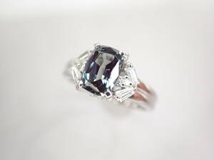 2/美品 クレサンベール Pt900 再結晶アレキ1.13ct リング 指輪