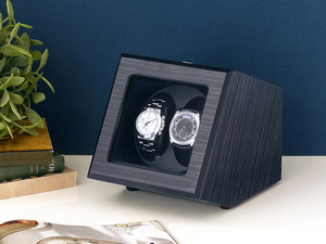ABIES カペラ ワインディングマシーン 2本巻 エボニー×ブラック 1年保証 腕時計用ケース 収納
