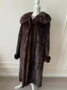 【09】美品 高級毛皮mink ミンク ■裾周囲168cm 着丈115cm ■豪華希少 袖の長さは調節できる