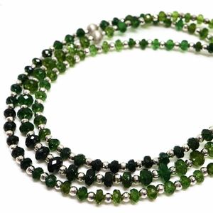 ソーティング付き!!《K18WG天然クロムトルマリンネックレス》M 約11.8g 約62cm green tourmaline necklace ジュエリー jewelry DH0/EA5