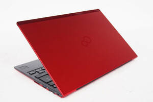 【1円～】Win11Pro 極軽極薄 静脈認証 13.3インチFHD搭載 LIFEBOOK FUTRO MU937 Red Celeron 3865U RAM8GB SSD128GB カメラ