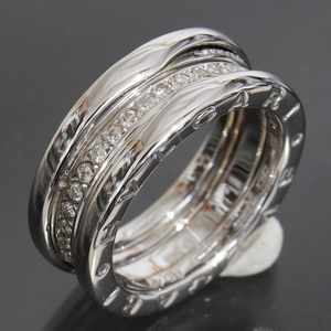 ブルガリ ビーゼロワン リング 7号 K18WG アフターダイヤ 7.2g 指輪●0.47ct size48 新品仕上済 BVLGARI 5326A