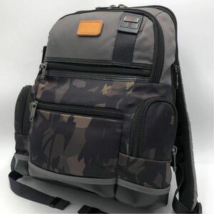 1円~極美品 TUMI トゥミ ALPHA BRAVO KNOX Backpack メンズ ビジネスバッグ リュックサック A4+PC可 レザー バリスティックナイロン 迷彩