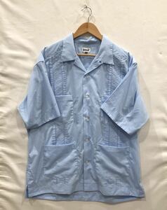 ［schott］ショット CUBA SHIRT キューバシャツ 半袖シャツ ポリエステル ブルー 782-3123019 ts202404