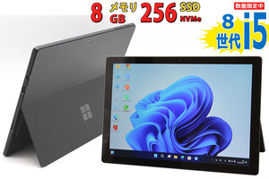 良品 黒 12.3型 2K タブレット Microsoft Surface Pro6 Model.1796 Windows11 八世代 i5-8350u 8GB NVMe 256GB-SSD カメラ 無線 Office