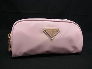 1円 ■美品■ PRADA プラダ テスートナイロン マルチケース 化粧ポーチ 小物入れ レディース ピンク系 AY2514