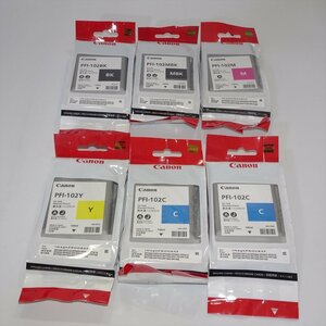 5色6本セット 純正 キャノン CANON インクタンク PFI-102BK/PFI-102MBK/PFI-102C 2本/PFI-102M/PFI-102Y 130ml 【送料無料】 NO.4213