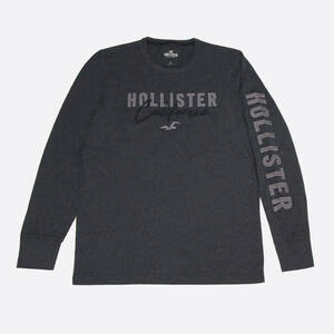 ★SALE★Hollister/ホリスター★アップリケ長袖Tシャツ (Dark Grey/M)