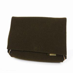 ビューティフルピープル beautiful people thick felt zipper clutch フェルト ジッパー クラッチバッグ ウール オリーブ 1635611903 レデ