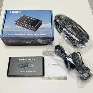 KVMスイッチ HDMI 2入力1出力 Movcle KVM USB 切替器 パソコン2台キーボード/マウス/ディスプレイ1台共有できる切り替え器 4K@60Hz映像出力