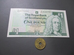 未使用　スコットランド　スコットランド王立銀行　2001年　1ポンド