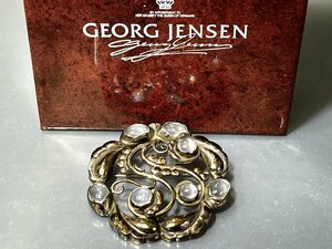 GEORG JENSEN　ジョージジェンセン　ブローチ　159　ムーンストーン　SV925　箱付き　シルバー　銀製