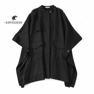 美品★素敵431★LOVELESSラブレス★36size/9号★ポンチョ黒Z063