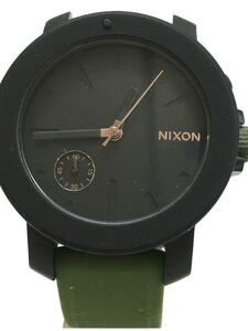 NIXON◆クォーツ腕時計/アナログ/ラバー/BLK/GRN