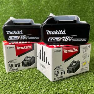 ★未使用2個セット マキタ makita リチウムイオンバッテリ BL1860B 18v 6.0Ah 純正 バッテリ 急速充電 領収OK w0415-6