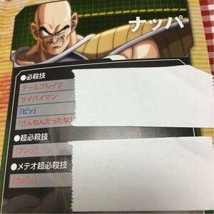 PS4 ドラゴンボール ファイターズ ゲオ 特典 「 キャラクター コマンド ナッパ 」/ ソフトなし 必殺技 コマンドのみ