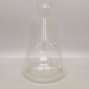 IWAKI GLASS 岩城硝子 PYREX パイレックス フラスコ 2000ml 三角フラスコ 実験器具 理科 インテリア 花瓶 昭和レトロ ヴィンテージ Z5167