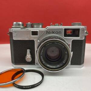 □ Nikon S3 ボディ フィルムカメラ レンジファインダー W-NIKKOR F1.8 3.5cm レンズ 動作確認済 シャッターOK ニコン