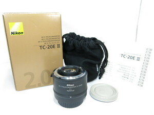 【 中古美品 】Nikon AF-S TC-20E III テレコンバーター ポーチ・説明書・元箱付き [管NI1809]