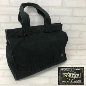 T■ PORTER ポーター キャンバス トートバッグ スモーキー スモーキー ブラック 黒 かばん 吉田カバン ユニセックス ファッション 中古