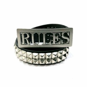 WTAPS ダブルタップス 17SS STUDS BELT/BELT.LEATHER.COW 171RCDT-AC01 RULES バックル カウレザー スタッズ ベルト ブラック