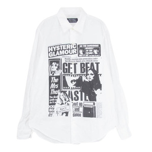 HYSTERIC GLAMOUR ヒステリックグラマー 02213AH11 DAILY HYSTERIC レギュラー カラー 長袖 シャツ ホワイト系 S【中古】