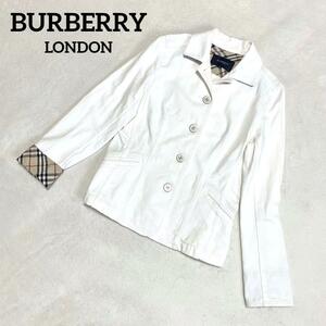 美品 BURBERRY LONDON バーバリー ロンドン ジャケット ホワイト ノバチェック Mサイズ40