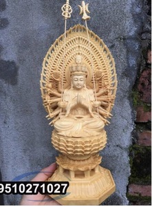 千手観音菩薩 精密彫刻 仏師手仕上げ品 仏教美術 木彫仏像 仏像 手彫り